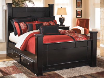 Luther - Almost Black - Storage Bed 