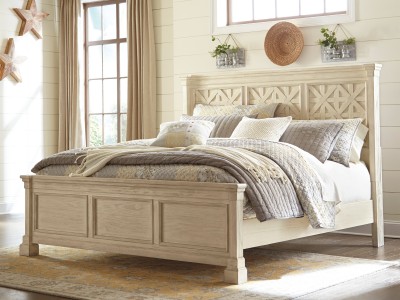 Springfield - Antique White - Queen Panel Bed 