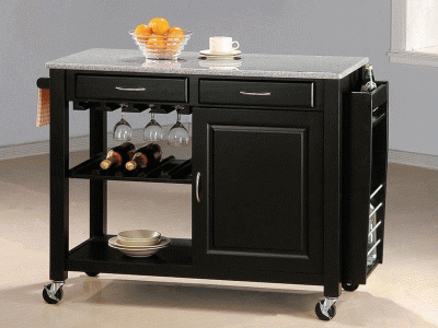 Mason -  Black & Granite Kitchen Cart
