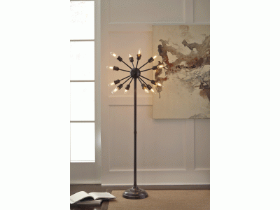 Ammon Bronze Finish Metal Floor Lamp