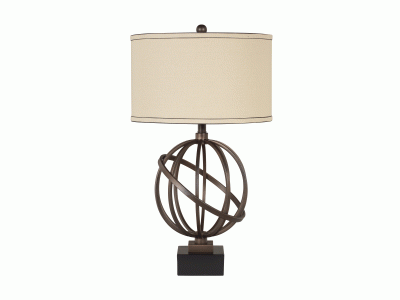 SHADELL Bronze Finish Metal Table Lamp 