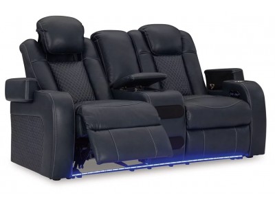 Fyne-Dyme - Power Reclining Loveseat with Console