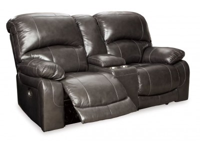 Hallstrung - Power Reclining Loveseat with Console