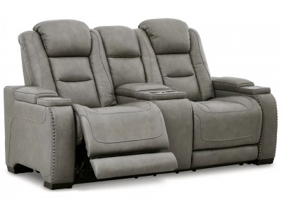 The Man-Den - Power Reclining Loveseat with Console