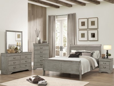 Hamilton - 5PC Gray Sleigh Bedroom Set